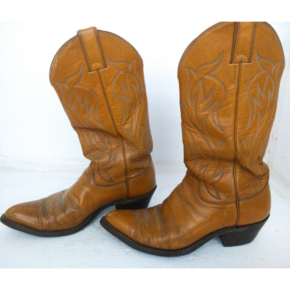 Justin Brown Leather Men's Western Cowboy Ranch Rodeo Boots Style 5531 7.5 D